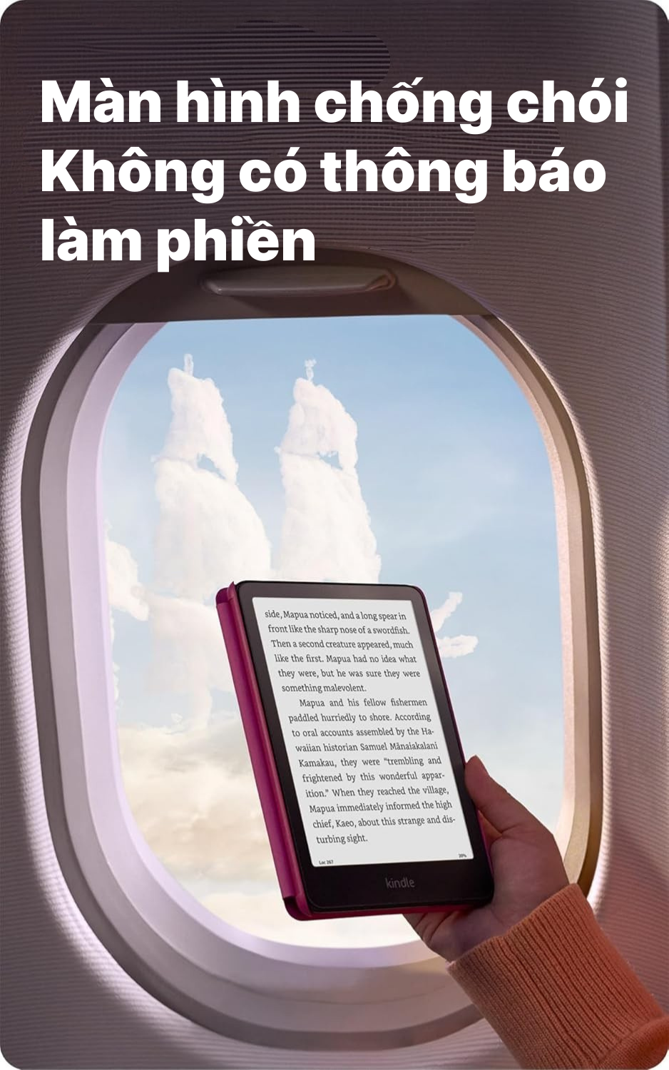 Máy đọc sách Kindle Paperwhite 16GB Gen 12 - Màn hình chống chói, không có thông báo làm phiền